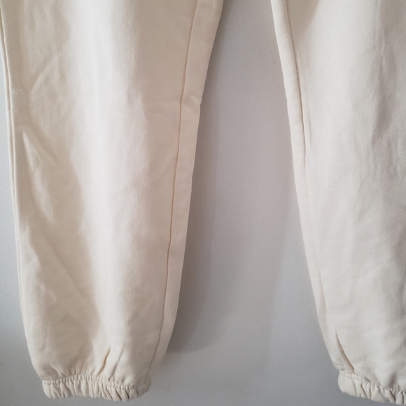We Wore What Off White Terry Jogger Cotton Sweatpants Large Boyfriend cream - Picture 10 of 13
